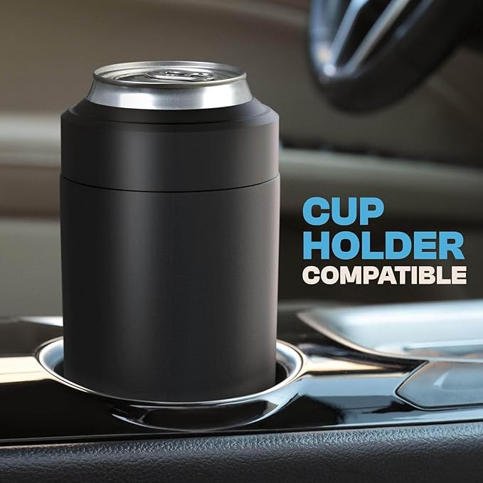 Frost Buddy Universal Buddy Can Cooler - Fits All - For Regular 12 & 16 oz or Slim-Size Bottles - Insulated Double-Walled Stainless Steel (Black Leopard)