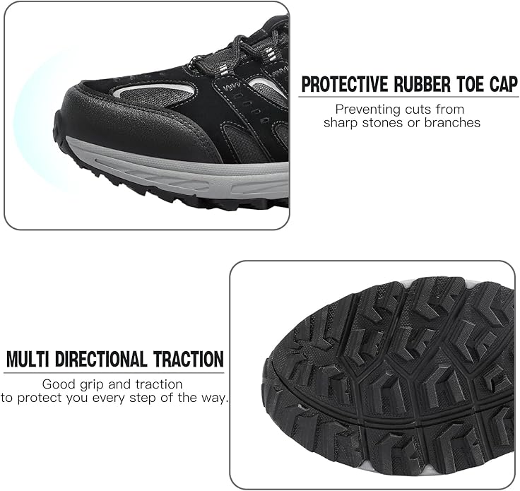 Kricely Men's Trail Running Shoes Non Slip Hiking Shoes Tennis Shoes Fashion Sneakers Workout Footwear