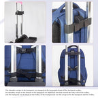 Backpack Trolley Wheeled Cart- Foldable Aluminium Alloy Hand Truck with 3 Wheels and Luggage Strap for Backpacks and Travel Luggage,Backpack Cart with Edge Guard Base,Rolling Backpack Dolly