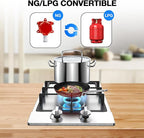 Gas Cooktop 2 Burner Propane Cooktop, Stainless Steel Propane Stove 12 inch, Bulit-in Gas Stove Top with Thermocouple Protection, Lpg/Ng Dual Fuel Drop-in Stove for Apartments, Outdoor, Rvs