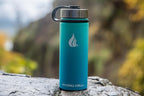 HYDRO CELL Stainless Steel Insulated Water Bottle with Straw - For Cold & Hot Drinks - Metal Vacuum Flask with Screw Cap and Modern Leakproof Sport Thermos for Adults (Teal/Blue 18oz)