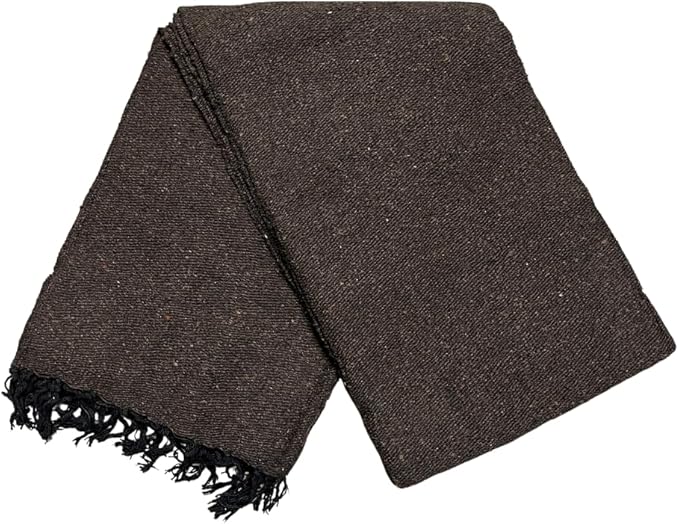 Open Road Goods Solid Color Mexican Yoga Blanket – Large Handwoven Throw for Yoga, Beach, Camping or Home – Soft and Durable Cotton Blend