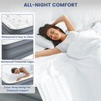 Eclipse Series Queen Air Mattress with USB Rechargeable Built-in Pump, Wireless Inflatable Airbed, Durable Leakproof Design, Portable for Home & Camping