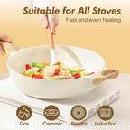 SENSARTE Ceramic Cookware Set, Pots and Pans Set Non stick, 14-Piece Induction Cookware, Non toxic Healthy Non Stick Kitchen Cooking Set, with Frying Pans Set, PFAS PTFE PFOA PFOS Free