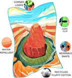 Camping Blanket, Puffy Waterproof Travel Blanket, Warm Cozy Picnic Blanket, for Outdoors, Travel, and Mountain.(Grand Canyon, 78" x 56")