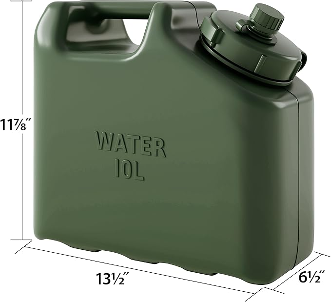 Scepter 2.5 Gallon True Military BPA Free Water Container, Food Grade Water Jug for Camping and Emergency Storage