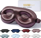 ZIMASILK Adjustable 22 Momme 100% Pure Mulberry Silk Sleep Mask, 3D Contoured Cup Eye Mask for Sleeping, Super Soft Breathable Blindfold, Perfectly Blocks Light for Sleeping. (Plum Wine)