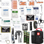 EVERLIT 250 Pieces Survival First Aid Kit IFAK EMT Molle Pouch Survival Kit Outdoor Gear Emergency Kits Trauma Bag for Camping Boat Hunting Hiking Home Car Earthquake and Adventures