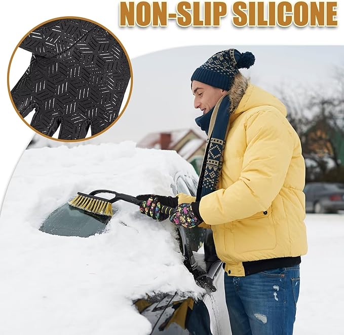 Pixel Panda Running Gloves for Men, Winter Warm Bike Glove for Smart Phone Texting with Non-Slip Silicone Gel - Thermal Windproof and Waterproof for Running, Cycling, Driving