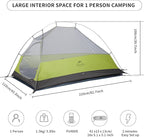 Naturehike Cloud-Up 1 Person Tent, Lightweight Backpacking Tents for One Man, Waterproof Ultralight One Person Tent for Camping Hiking Backpacking