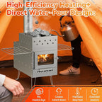 Sauna Hot Tent Stove, Portable Wood Burning Stove for Outdoor Camping with Chimney Pipe for Dry Sauna, Cooking for Family and Friends, Upgraded Heat Concentration System with Sauna Stones Basket
