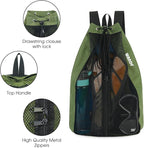 WANDF Swim Bag Mesh Drawstring Backpack Beach Backpack for Swimming, Gym, and Workout Gear