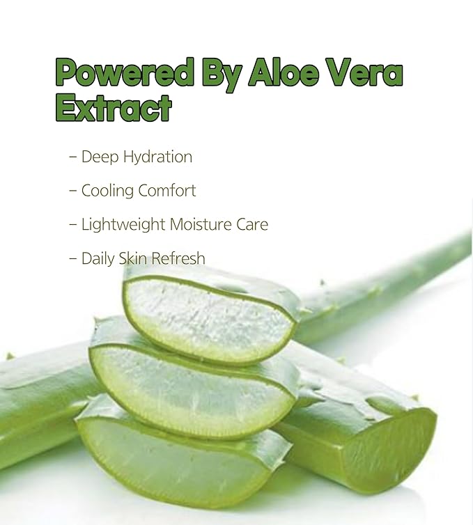 Aloe Vera Skincare Set, Korean Skin Care Kit with Soothing Gel 150g, Facial Mist 110ml & SPF50+ Sunscreen 50g, Hydrating Travel Size Skincare for Face & Body Daily Care