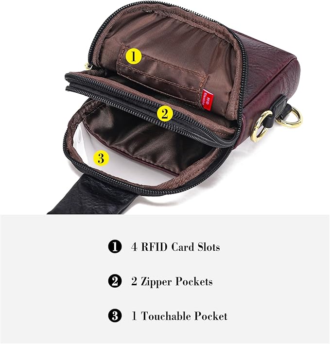 INICAT Sling Bag for Women Touchscreen Small Crossbody Cell Phone Purse Fanny Pack