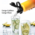 Water Bottle Insulated 32oz 40oz 64oz 128oz Straw Lid Spout Lid & 3 Lids, Leak Proof, Vacuum Insulated,Stainless Steel Water Bottle Wide Mouth for Sports, Gym or Office