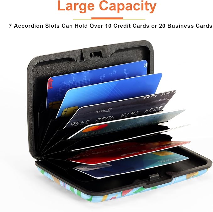 Mayski Credit Card Holder, RFID Blocking, Aluminum Alloy Hard Case, Small Mini Business Metal Wallet for Women Men, Coconut Breeze