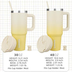 BJPKPK Tumbler With Handle And Straw 30oz Insulated Tumbler Cups With Lid Stainless Steel Travel Coffee Mug,Lemon