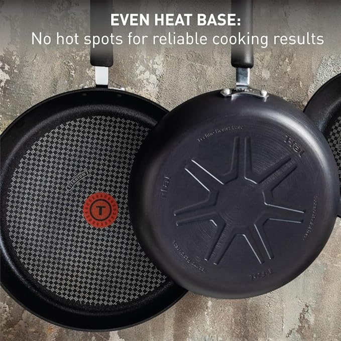 T-Fal Ultimate Hard Anodized Nonstick Cookware Set 17 Piece, Nonstick Pots and Pans Set with Fry Pan, Saucepans, Saute-Pan, Griddle, Dishwasher Safe, Black