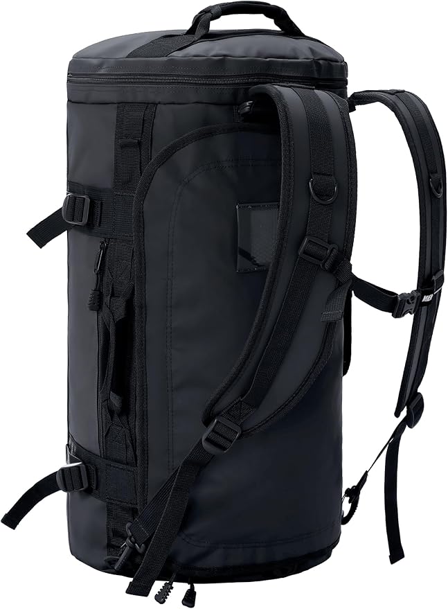 MIER Large Duffel Backpack Sports Gym Bag with Shoe Compartment, Heavy Duty and Water Resistant, Black, 90L
