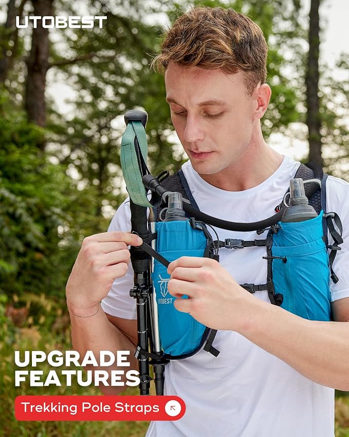 UTOBEST Upgrade Running Hydration Vest 10L, Running Backpack for Women Men Multi-Functional Storage, Adjustable Water Vest for Trail Marathon Race Jogging Cycling