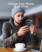 Portable Charger Built-in Cables and AC Wall Plug, 12000mAh power Bank, USB C 22.5W Fast charging Phone Charger ,Compact Lightweight External Battery Pack for iPhones, iPad, Samsung，Tablets, etc.