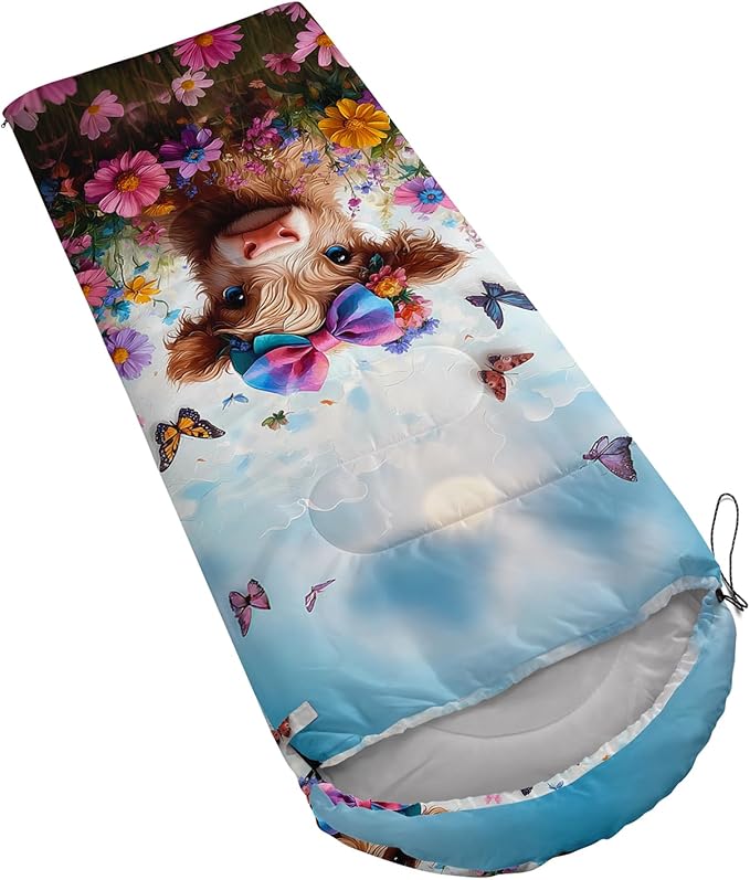 AILONEN Outer Space Astronaut Camping Sleeping Bags,Lightweight & Waterproof,3 Season Warm & Cool Weather,Cartoon Sleeping Bags for Kids,Boys Girls Travelling,Outdoors