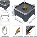 Single Burner Propane Stove, Wind-Guard Camping Stove, Automatic Ignition Propane Burner for Outdoor Cooking