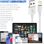 iPhone Charger 3Pack Apple MFi Certified Apple Charger 6FT, Lightning Cable 6FT Compatible with iPhone 14/13 /12 Mini Pro Max SE 11 Xs Max XR X 8 7 6 Plus 5S iPad Pro