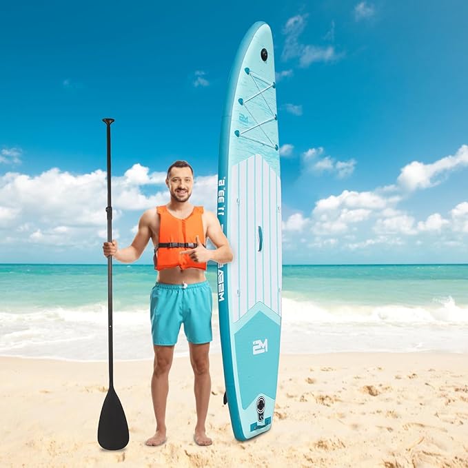 11”33“6 Premium Inflatable Stand Up Paddle Boards with Durable SUP Paddle Board Accessories Wide Stable Design Includes Backpack Required Parts Non-Slip Comfort Deck for Youth & Adults