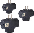 3 Way Plug Adapter - UL Listed - Outdoor Outlet Splitter 3 Prong - Electrical Outlet Extender, Wall Outlet Expander, Outdoor Heavy Duty Triple Plug Outlet Adapter 3PCS Black