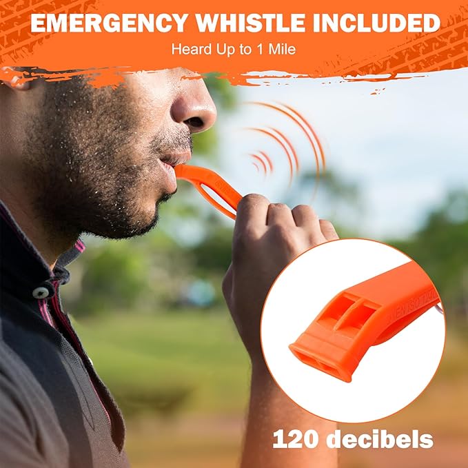 Emergency Survival Tent Life Shelter - 2 Person Mylar Emergency Shelter Tube Tent with Emergency Whistle & Paracord, All-Weather Essential Survival Gear for Camping, Hiking & Survival Kits