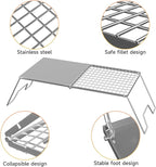 Folding Campfire Grill, 23.6" Heavy Duty Stainless Steel Grill, Grates Over Fire Pit, Portable Outdoor BBQ Camping Grill