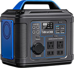 Portable Power Station, 300W 296Wh Generator Quick Charge / 110V AC Outlets/DC Ports and LED Flashlight, Backup for Home Outdoor Travel Camping Blackout blue