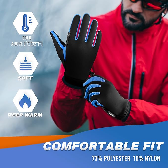 Sukeen Winter Gloves Men Women, Touchscreen Anti-Slip Warm Mens Gloves for Running Driving Cycling Hiking Biking Outdoor