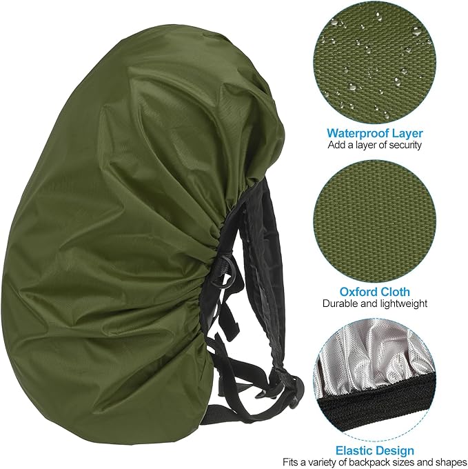 PATIKIL Waterproof Backpack Rain Cover Oxford Cloth Backpack Cover Anti-Slip Cross Buckle Straps for Hiking Camping