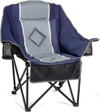 Oversized Camping Chairs Extra Wide 400lbs Capacity, Heavy Duty Folding Outdoor Chair with 2 Cup Holder & Storage Pocket, Padded and Portable Lawn Chair for Adults, Camp, Fishing, Tailgating, Picnic