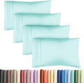 Pillowcases - Ultra Soft Hotel Quality Pillowcase Covers - Comfy, Cozy & Wrinkle Free - Shrinkage and Fade Resistant - Machine Washable Pillow Protectors - (Queen, Spa Blue, 4 Piece Set)