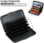 ELFISH Mini RFID Aluminum Wallet Credit Cards Holder Business Card Case Metal ID Case for Men Women(Colorful Butterflies)