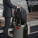 Swissdigital Design TSA Business Laptop Backpack For Men,Travel Backpack With USB Charging Port,College Tech Backpacks With RFID Pockets Presents For Men Fits 15.6 Inch Computer Blue | J16BT-12