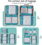 Expandable Compression Packing Cubes for Suitcases,6 Set Lightweight Compressible Travel Packing Organizer for Carry on Suitcase,Organizer Bags Set as Travel Essentials for Women