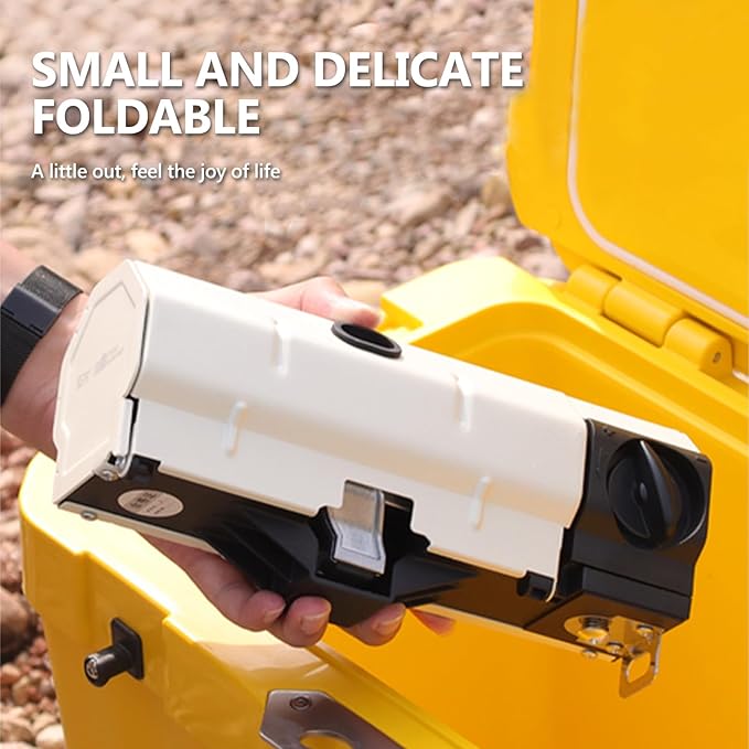 2600W Cassette Stove, Multi-Stage Adjustable Fire, Portable Gas Tank Butane Gas Stove with Storage Package, Easy to Carry for Camping, Picnic and Outdoor Travel (Milk White)