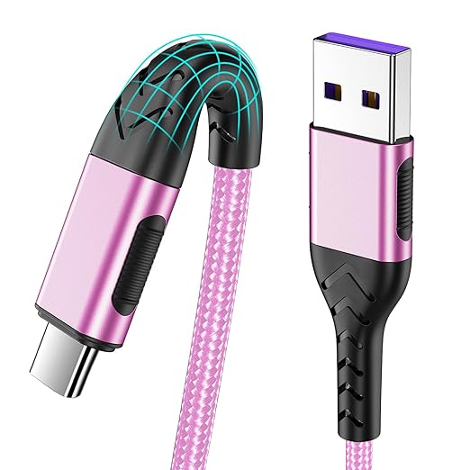 Durcord 2Pack 3ft USB A to USB C Cable, USB Type C Cord Cable for Android Phone Pad Laptop, Type C Charger Braided Compatible with iPhone 15 Pro/Plus/Max/Android/Phone/Pad-Rose Gold