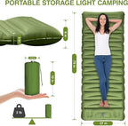 Sleeping Pad for Camping, 5" Extra-Thick Camping Mat with Pillow Built-in Foot Pump, Ultralight Inflatable Sleeping Mat for Camping, Backpacking, Hiking, Camp Tent