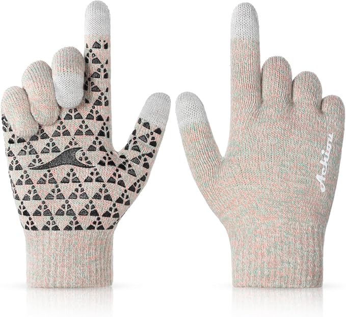 Achiou Winter Gloves, Glove for Men Women, Upgraded Touch Screen Texting Warm Running with Thermal Soft Knit Lining