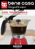 Bene Casa Red Portable Electric Espresso Maker/Cafetera, 1-3 Cups/Shots (1, RED)