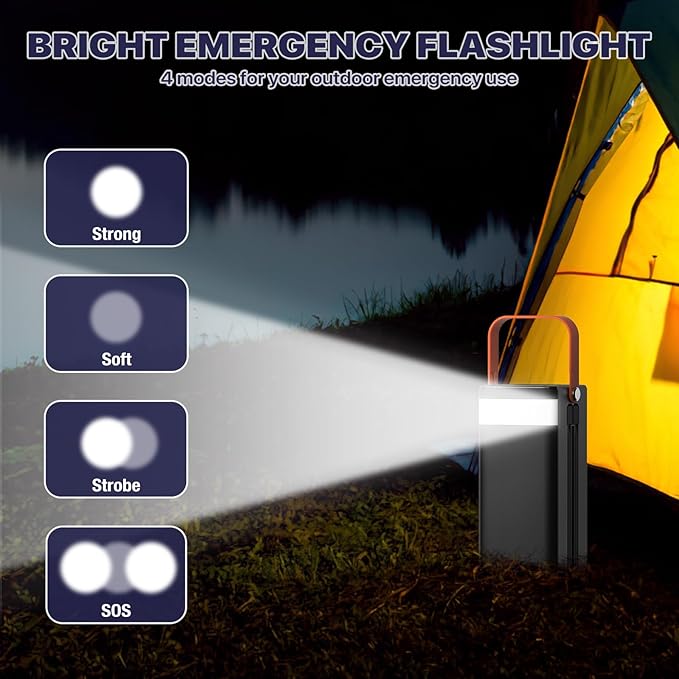 Portable Power Bank Station 99Wh Outdoor Generator with Flashlight LCD Display Backup Phone Battery Pack Portable PD Fast Charger for Laptop Cellphone Travel Camping Home Use