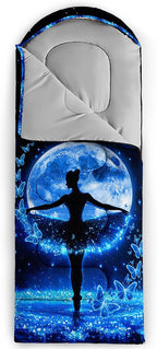 AILONEN Outer Space Astronaut Camping Sleeping Bags,Lightweight & Waterproof,3 Season Warm & Cool Weather,Cartoon Sleeping Bags for Kids,Boys Girls Travelling,Outdoors