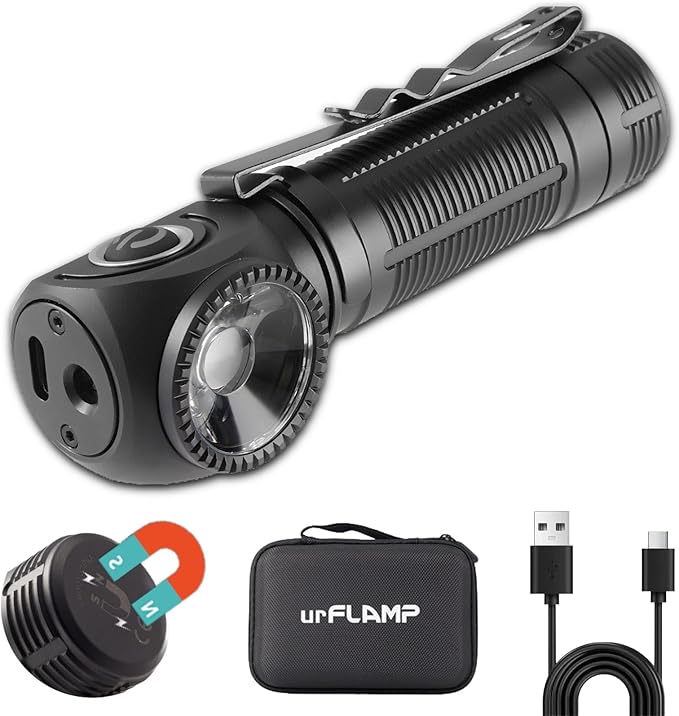 2000 Lumens Rechargeable Flashlight, 3800mAh Proximity Sensor & Right-Angle LED Flashlights, Magnetic Base, TIR Lens, IP68 Waterproof, Hands-Free Sensing Control