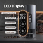 AMZCHEF Portable Coffee Maker Rechargeable w/ 9000mAh Battery, 2-in-1 Travel Espresso Maker for Ground/NS Capsules, Car Espresso Machine Self-Heating for Camping, RV, Hiking, Office, Aluminum