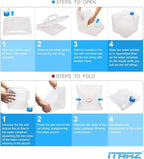 Collapsible Water Container with Spigot, 2×2.6 Gallon BPA Free Camping Water Storage Jug Carrier for Outdoors Hiking Backpack RV&Emergency, Survival Water Canteen-Portable Foldable Transparent